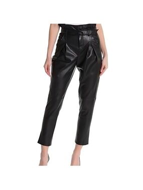 Blank NYC Paperbag Waist Vegan Leather Pants Size 28 No Belt New With Tags